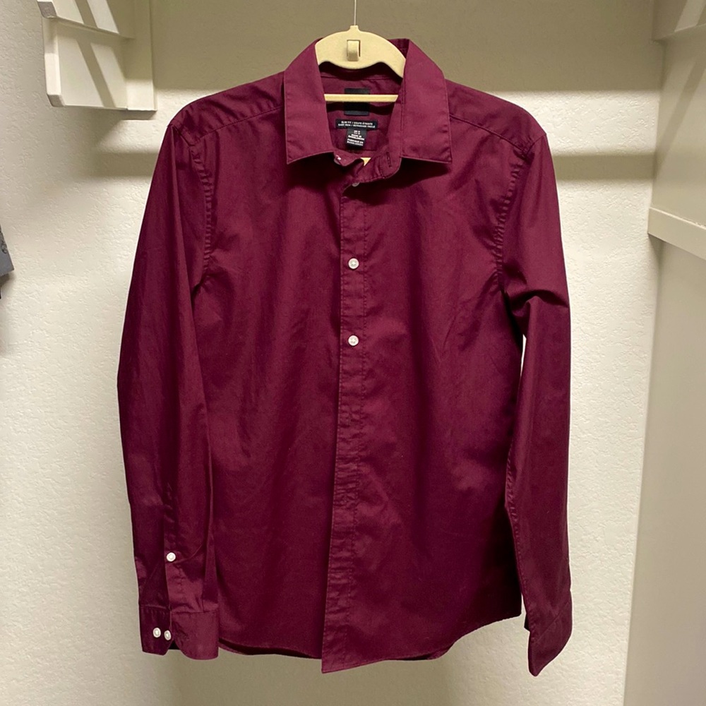 H&M Maroon Button-Down Shirt